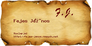 Fejes János névjegykártya