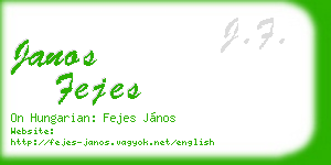 janos fejes business card